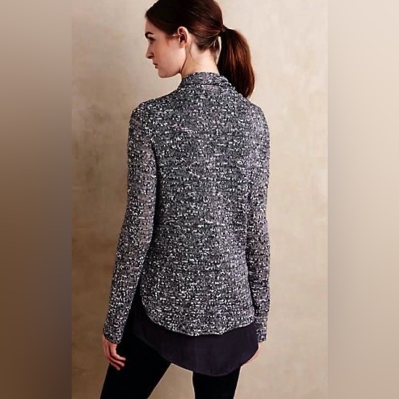 Anthropologie Dolan Layered Heathered Knit Anorak Cardigan SZ Small - Picture 2 of 10
